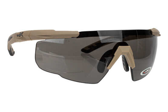 Wiley X Saber Advanced Glasses with Grey/Clear/Rust 3 Lens Kit and Matte Tan Frame